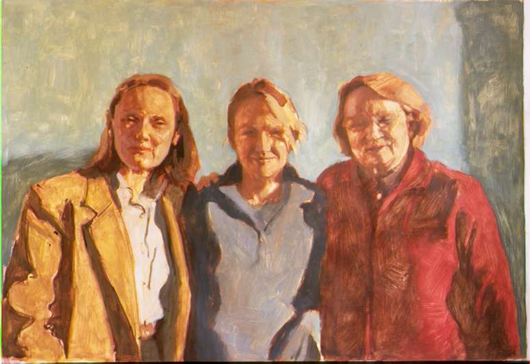 'Trois femmes a Tours' oil on paper 90x60cm